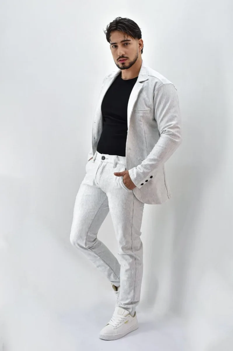 Blazer Punto Roma Gris jaspeado