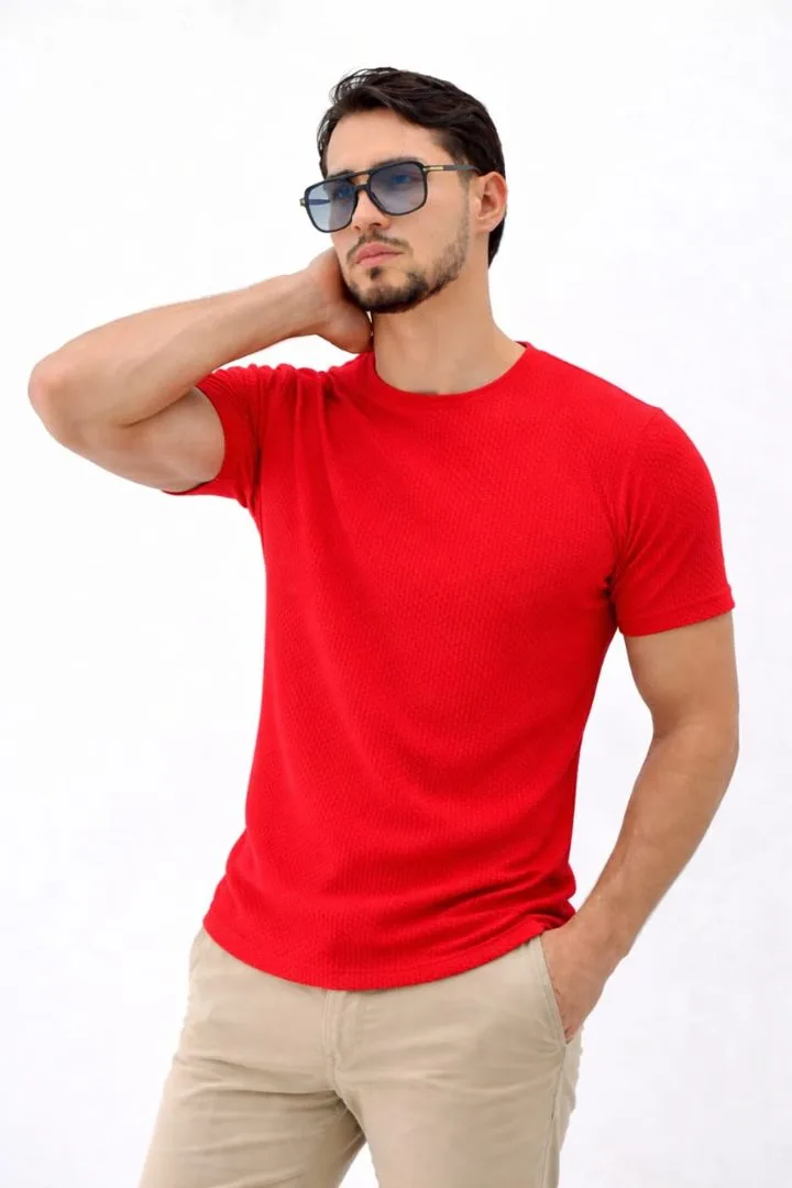 Camiseta Waffle Rojo