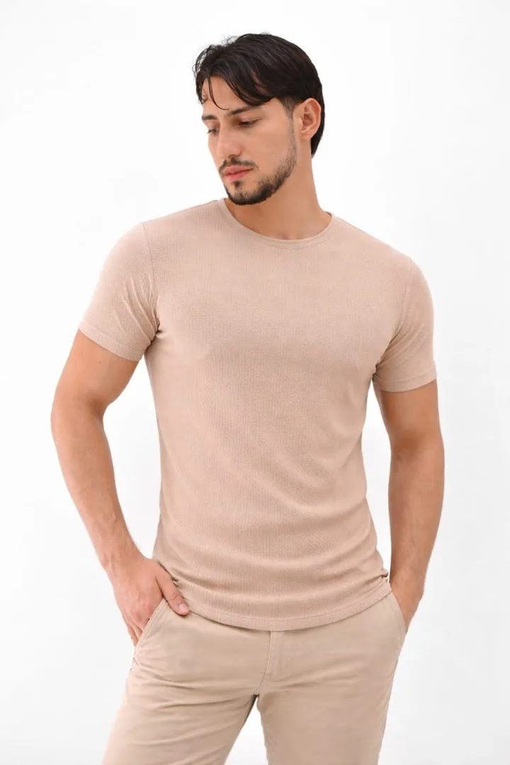 Camiseta Waffle Beige