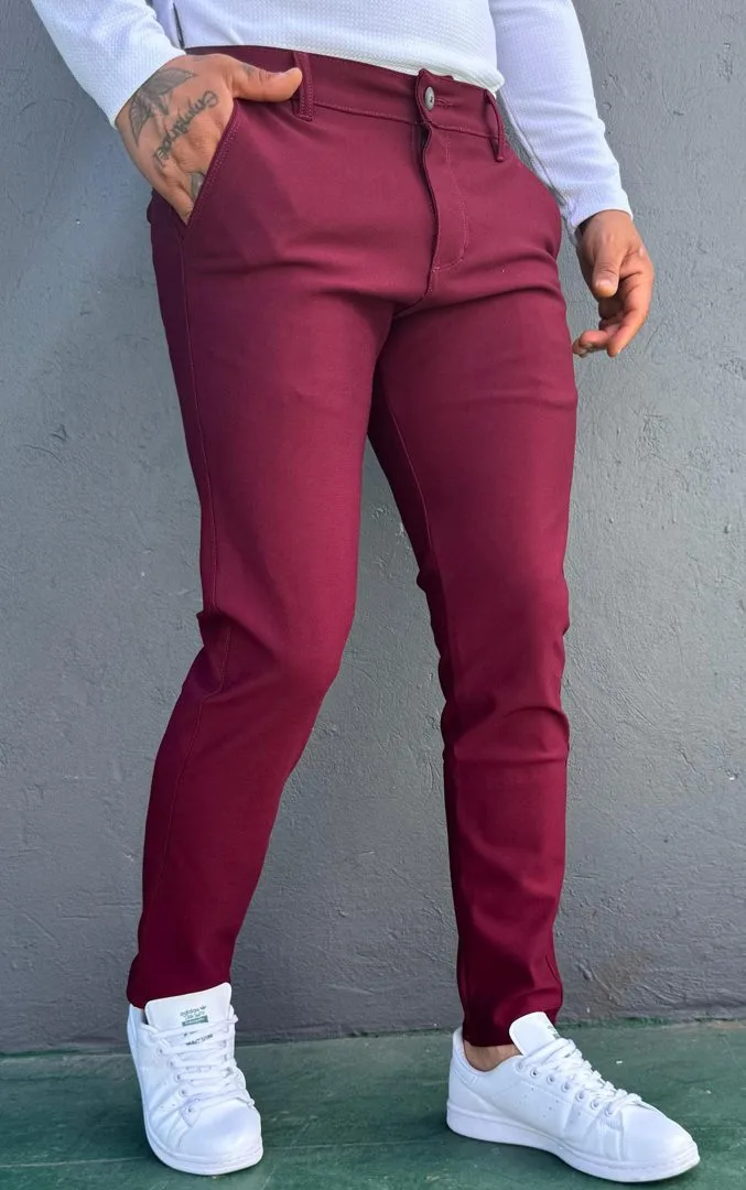 Pantalón Punto Roma Vinotinto
