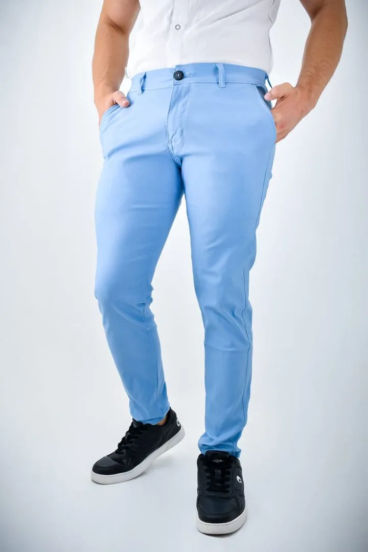 Pantalón Punto Roma Azul día